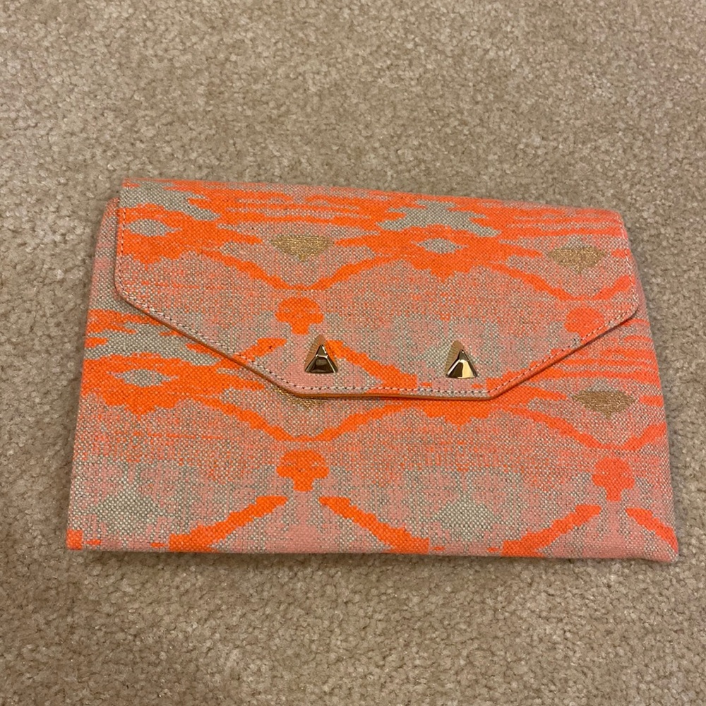 Stella & Dot orange clutch, like new